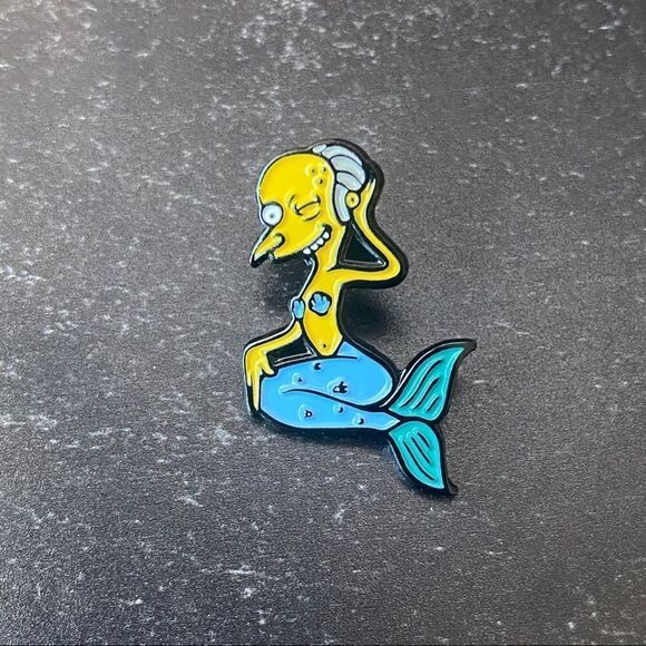 Mermaid Mr. Burns Simpsons Enamel Pin/ Brooch - Picture 2 of 6
